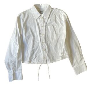 COS Oversized Tie-Detail Cropped Shirt White Size US 2